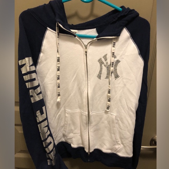 PINK Victoria's Secret Tops - PINK New York Yankees Zip Up Hoodie
